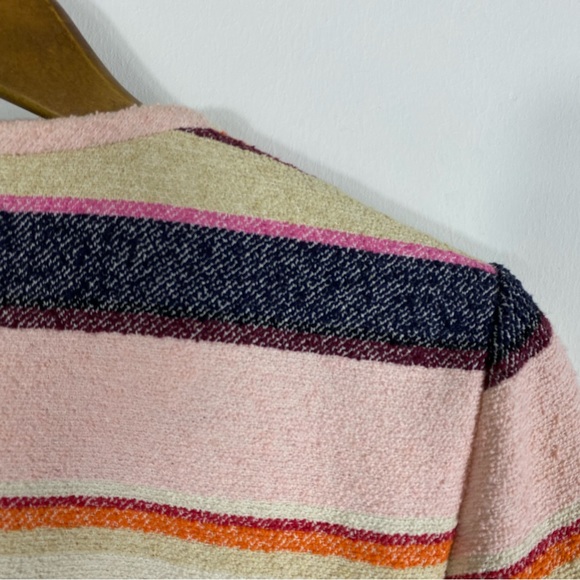 Kate Spade Berber Stripe jacket Cotton Pink Blue White Summer Spring Size 4 - Picture 6 of 10